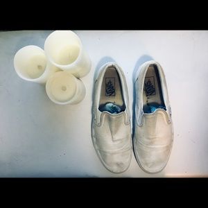 White Slip-On Vans